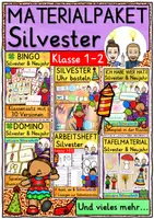 Vorschau - Spiele - Silvester und Neujahr Klasse 1-2 Grundschule XXL-MATERIALPAKET - Deckblatt