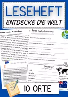 Vorschau - Arbeitsblätter - Leseverständnis Klasse 4 10 spannende Orte Textverständnis Lesetraining Aufgaben Arbeitsblätter - Deckblatt