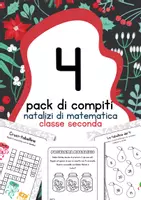 anteprima - Esercizi - Compiti di Natale matematica classe seconda - Pagina di copertina