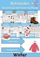 Vorschau - Arbeitsblätter - Materialpaket - Schneiden Winter - Feinmotorik - Wortschatz - Deckblatt