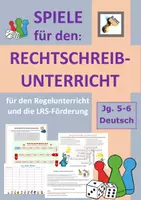 Vorschau - Arbeitsblätter - Spiele für den Rechtschreibunterricht (LRS, Deutschunterricht, Rechtschreibung) wachsendes Sparpaket #glückskekse25 - Deckblatt