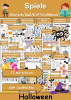 Vorschau - Unterrichtsreihen - Materialpaket - Spiele Halloween - DaZ/DaF, Deutsch, Sachunterricht (Grundschule) - Deckblatt