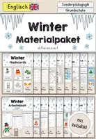 Vorschau - Mal- und Bastelvorlagen - Winter & Winter clothes Materialpaket differenziert - Englisch - Deckblatt