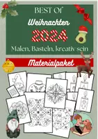 Vorschau - Mal- und Bastelvorlagen - Materialpaket Weihnachten, Best of 2024, malen, basteln, kreativ sein - Deckblatt