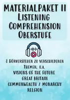 Vorschau - Arbeitsblätter - Materialpaket II - Hörverstehen Oberstufe (Listening Comprehension) - Deckblatt
