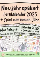Vorschau - Arbeitsblätter - MATERIALPAKET Silvester & Neujahr - Spiel und Lernkalender - Deckblatt