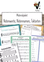 Vorschau - Arbeitsblätter - Materialpaket Notenwerte und Notennamen mit Lösungen - Deckblatt