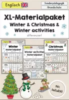 Vorschau - Mal- und Bastelvorlagen - XL Materialpaket Winter & Winter activities & Christmas differenziert - Englisch - Deckblatt