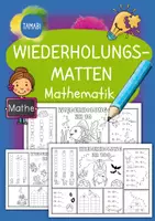 Vorschau - Stationenlernen - Materialpaket - Wiederholungsmatten Mathematik | Klasse 1 | Klasse 2 | Wiederholung | Zahlenraum 10, 20 & 100 | Rechnen & malen - Deckblatt