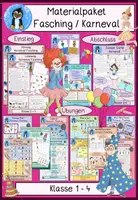Vorschau - Arbeitsblätter - Fasching & Karneval im Unterricht: Differenziertes Materialpaket für die Klassen 1-4 mit Spiel, Spaß und Lernen - Deckblatt