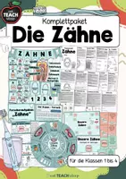 Vorschau - Arbeitsblätter - Unsere Zähne - Komplettpaket - Deckblatt
