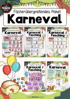 Vorschau - Arbeitsblätter - Themenpaket - Karneval / Fasching - Deckblatt