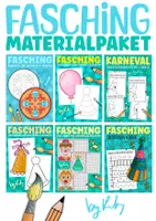 Vorschau - Arbeitsblätter - 6x Mal- und Feinmotorikübungen für Fasching & Karneval - Materialpaket - Deckblatt