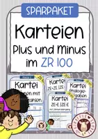 Vorschau - Unterrichtsreihen - Zahlenraum 100 Rechnen – Mega Sparpaket Mathe Karteien (Klasse 2/3) - Deckblatt