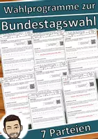 Vorschau - Unterrichtsreihen - Materialpaket Wahlprogramme zur Bundestagswahl 2025 #demokratiestärken - Deckblatt