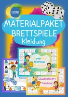 Vorschau - Spiele - Materialpaket - Brettspiele zum Wortschatz "Kleidung" | DAZ Brettspiel | Brettspiel Deutsch | daz/daf spiele | daz daf grundschule - Deckblatt