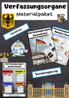 Vorschau - Arbeitsblätter - Verfassungsorgane Materialpaket: Bundestag, Bundesrat, Bundesregierung, Bundesverfassungsgericht #demokratiestärken - Deckblatt