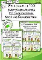 Vorschau - Spiele - Materialpaket "Additionen mit Zehnerübergang - zweistellig - Erarbeitung, Übung, Festigung, Rechenspiele" - Deckblatt