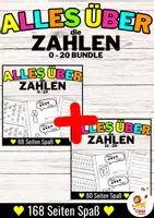 Vista previa - Hojas de trabajo - Alles über die Zahlen 0-10 & 11-20 Hefte | Números Matemáticas Alemán Bundle (Paquete) - Portada