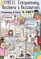 Vorschau - Arbeitsblätter - Stress, 🙇🏼♂️ Entspannung, Ressourcen & Resilienz - XXL PAKET - Deckblatt
