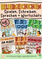 Vorschau - Mal- und Bastelvorlagen - DaF/DaZ Materialpaket: 6 Bildergeschichten - Deckblatt