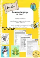 Vorschau - Arbeitsblätter - (Materialpaket) 12 Lesespaziergänge (Kl. 1/2) - passend zu Flex und Flora - Deckblatt