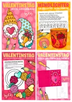 Vorschau - Arbeitsblätter - 4x Basteln für den Valentinstag - Kunst Materialpaket - Deckblatt