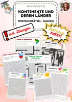 Vorschau - Arbeitsblätter - Materialpaket: die Kontinente und ihre Länder DAF DAZ DFU 7 Suchsel - Deckblatt
