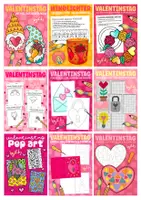 Vorschau - Mal- und Bastelvorlagen - XXL Kunst und Kreativpaket für den Valentinstag - Deckblatt
