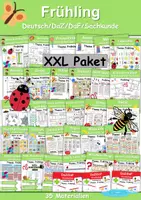 Vorschau - Unterrichtsreihen - Materialpaket - Frühling XXL Paket Wortschatzpaket - DaZ/DaF, Deutsch, Sachunterricht (Grundschule) - Deckblatt