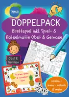 Vorschau - Spiele - Doppelpack "Brettspiel + Spiel- & Rätselmatte Deutsch - DaZ/DaF Wortschatz "Obst und Gemüse" | daz/daf spiele - daz daf grundschule - Wortschatz nach Themen - Deckblatt