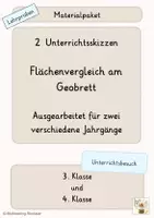 Vorschau - Stundenentwürfe - Materialpaket - Lehrproben Flächenvergleich am Geobrett 3. und 4. Klasse - Deckblatt