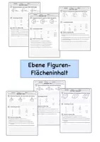Vorschau - Arbeitsblätter - Materialpaket Flächeninhalt Ebene Figuren (Dreieck, Parallelogramm, Kreis, Raute, Trapez, Drachenviereck) - Deckblatt