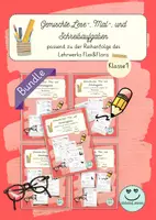 Vorschau - Arbeitsblätter - Bundle: Gemischte Lese-, Mal-, und Schreibaufgaben (Kl.1) - für Flex und Flora - Deckblatt