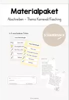 Vorschau - Arbeitsblätter - Abschreiben Thema Karneval/Fasching - Materialpaket - Deckblatt