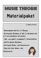 Vorschau - Spiele - Musik Theorie Materialpaket: Rhythmus, Takte, Notennamen, Pausen - Deckblatt