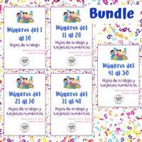 Vista previa - Hojas de trabajo - PAQUETE HOJAS DE TRABAJO TARJETAS NUMEROS 1 A 50 MATEMATICAS - Portada