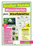 Vorschau - Arbeitsblätter - Großer Panda - Materialpaket / Sparpaket - 18 Wissenskarten und 5 Arbeitsblätter - Deckblatt
