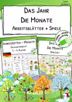 Vorschau - Spiele - Das Jahr – Die Monate: Arbeitsblätter + Spiele (Deutschlandversion) - Deckblatt