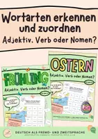 Vorschau - Arbeitsblätter - Adjektiv, Verb oder Nomen? Frühling & Ostern - Deckblatt