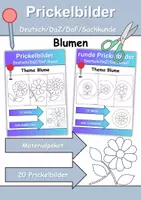 Vorschau - Arbeitsblätter - Prickelbilder / Fensterbilder PAKET - Blumen - Grundschule - Bastelvorlagen - Deckblatt
