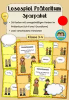 Vorschau - Spiele - Lesespiele Präteritum - unregelmäßige Verben - Sparpaket (Klasse 3-4) - Deckblatt