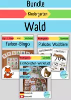 Vorschau - Stationenlernen - Materialpaket Wald für den Kindergarten - Deckblatt