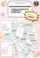 Vorschau - Stundenentwürfe - Materialpaket: Kunstunterricht Einlinienzeichungen - Deckblatt