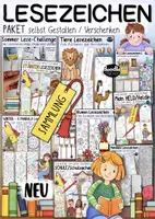 Vorschau - Arbeitsblätter - Lesezeichen 🏷️ - Wachsendes Paket / Lesen / Lesemotivation - Deckblatt