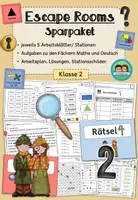 Vorschau - Stundenentwürfe - Wachsendes Sparpaket: Escape Rooms Mathe & Deutsch (Klasse 2) #schulstartbyextraklasse - Deckblatt