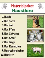 Vorschau - Arbeitsblätter - Materialpaket: Haustiere - Leseverständnis und Kreuzworträtsel mit Lösungen - Deckblatt