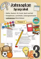 Vorschau - Stundenentwürfe - Jahresplan Stoffverteilungsplan - Klasse 3 (Deutsch, Mathe, Sachunterricht, Sport, Kunst und DaZ) - Sparpaket - Deckblatt
