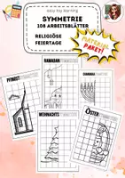 Vorschau - Arbeitsblätter - Materialpaket Symmetrie religiöse Feiertage 108 Arbeitsblätter - Deckblatt