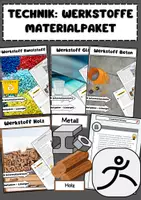 Vorschau - Arbeitsblätter - Technikunterricht Werkstoffe Materialpaket – Holz, Metall, Kunststoff, Glas & Beton - Deckblatt